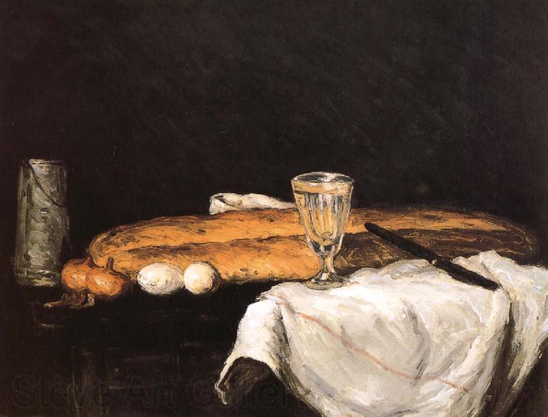 Paul Cezanne Still life egg bread Norge oil painting art